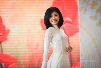 越南举办奥黛文化节 眾美女笑靥如花