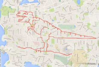 自行车变画笔 加国艺术家巧用GPS作画