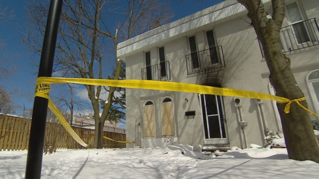 Toronto police say this Scarborough townhouse was doused in gasoline and set ablaze on Sunday morning.