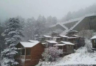 陕西降温五月现飞雪 积雪厚达五厘米