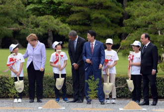 G7峰会各国元首参拜日本神社 安倍领路