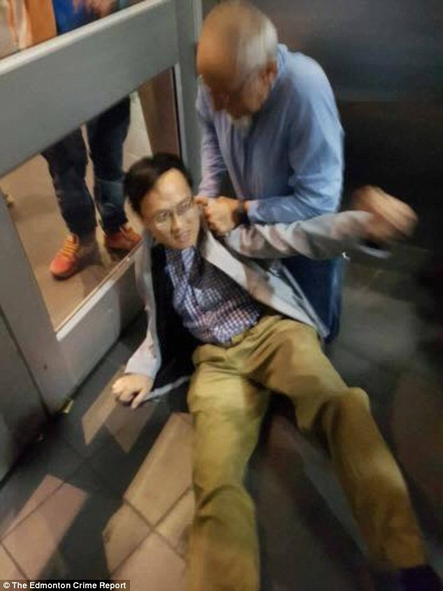 Dr Voon was confronted by the boy's father outside the toilets, who grabbed him by the arm and yelled at him to show him what was on his phone