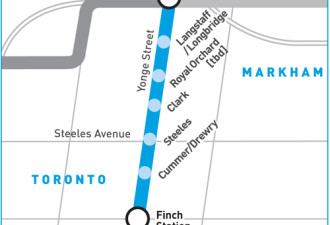 省府拨款 Finch地铁有望北延到Hwy7