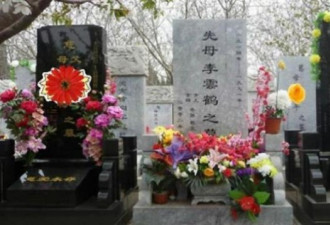图：文革50周年 江青的墓摆满了鲜花