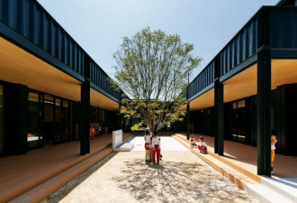 日本这个用集装箱改装的幼儿园 既环保又抗震