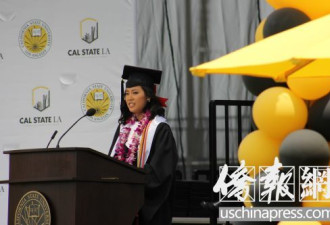 华裔学生毕业演讲美国大学梦 数次被掌声打断
