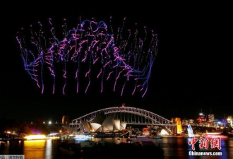 悉尼百架无人机夜空震撼表演 绚丽似烟花
