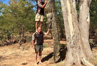 英国网友捕获巨型鳄鱼：长度等于三人身高