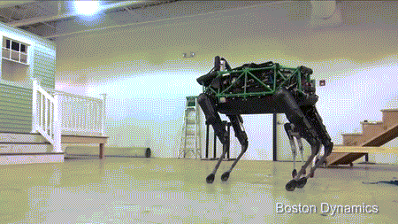 波士顿动力四足机器人:摔倒自己爬起来