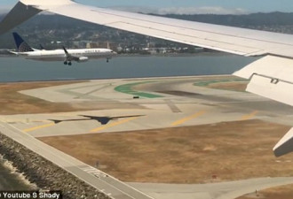 旧金山机场有多忙？两飞机同步降落如飞行表演