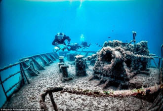 摄影师潜入30米地中海拍摄沉船 美轮美奂