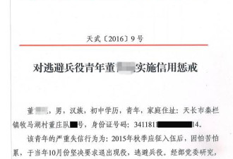 青年拒服兵役被列信用黑名单 婚恋或受影响