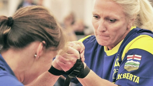 'I'm actually stronger on my left than my right, and I am right-handed,' says Stacey Foster, 44. She has four grandchildren with two more on the way.