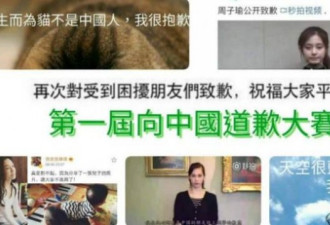 台湾网民讽刺中国强势压人 竟发起“道歉大赛”