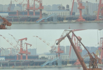 曝上海造船厂扩建 中国同时造两艘航母