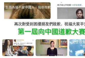 口水战:台湾同胞恶搞“向中国道歉大赛”