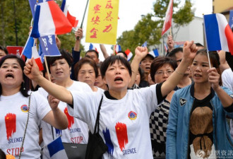 华人大游行控诉巴黎治安差 队伍竟又被抢