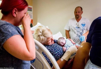 46岁母亲为血癌女儿代孕生下宝宝 喜极而泣