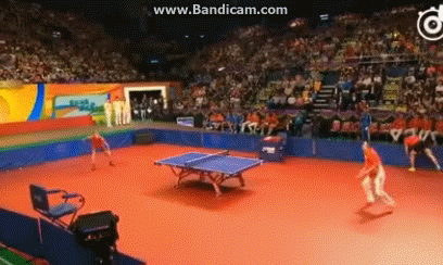 惊艳!刘国梁林丹隔着乒乓球台对打羽毛球