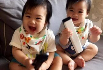 林志颖双胞胎儿子九个月了 萌笑露乳牙超可爱