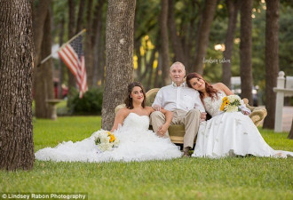 爸爸老年痴呆 双胞胎女儿与他拍婚纱照