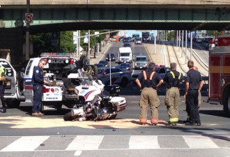 多伦多市中心警官骑摩托车被撞受重伤
