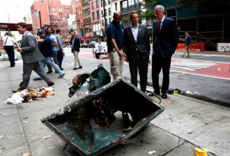 疑似纽约爆炸案垃圾桶曝光 警方进行调查