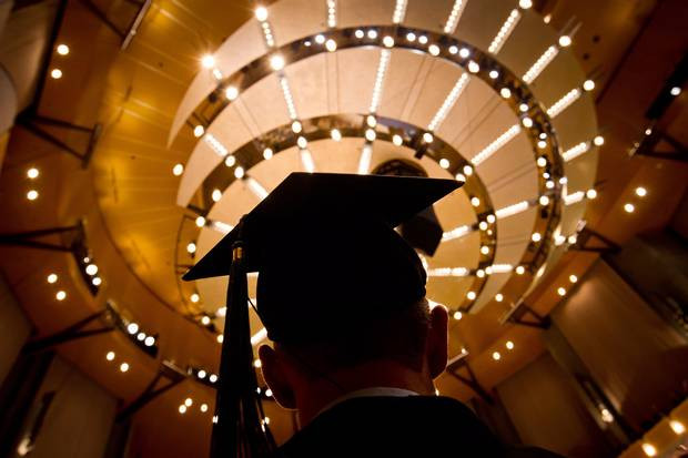 A University of British Columbia student waits to receive his diploma during a graduation ceremony in 2012.