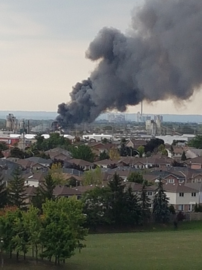 A fire broke out in a Mississauga auto scrapyard on Sept. 26, 2016 Photo courtesy Joe Cocci