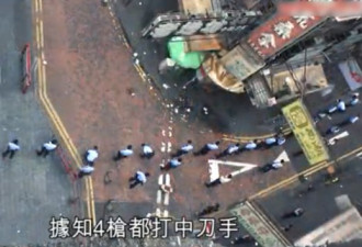 香港警察与持刀劫匪上演街头警匪交战大片