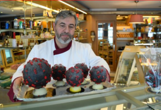 敢吃吗？法国面包师做出新冠病毒造型甜点