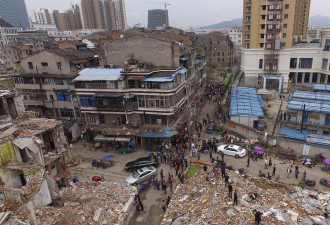 航拍浙江温州4间民房坍塌现场 现场惨烈