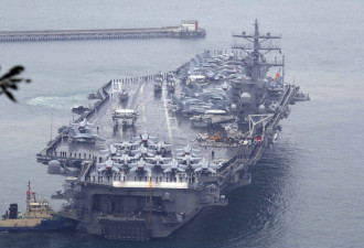 美航母在黄海实施舰载机起降训练 国防部回应