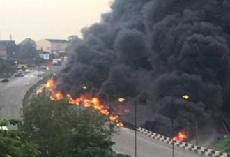 尼日利亚一油罐车爆炸，已致十余人伤亡