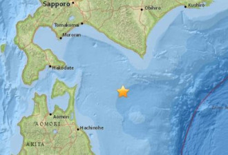 日本北海道南部海域发生5.1级地震