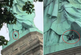 美独立日爬上自由女神像,女子抗议移民政策被捕