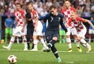 世界杯冠军战！法国vs克罗地亚2:1 上半场结束