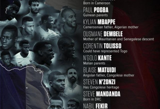 15名球员有非洲血统 法国队算非洲球队？