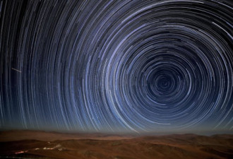 《星夜》再现：摄影师捕捉沙漠星迹 如太空漩涡