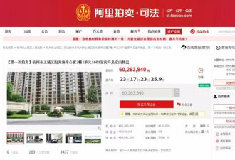 杭州一豪宅被法拍:一个卧室140平 6026万起拍