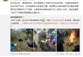 黑熊被活剥火烤？ 官方:攻击百姓 被毙后焚烧