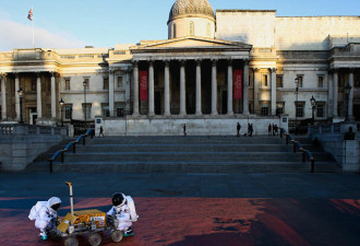 伦敦广场被布置成火星 展现未来移民场景