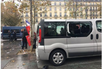 巴黎共和国广场示威者爆发骚乱 地铁站附近封锁