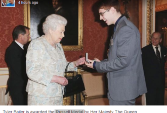 了不起！加拿大少年救了父亲 获英女王接见表彰