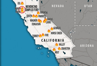加州山火肆虐太空可见 1.4万名消防员灭火