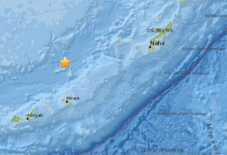 日本冲绳附近发生5.1级地震 震源深度107.1千米