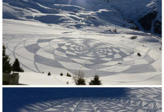 世界首位雪艺家 西伯利亚雪原上作画