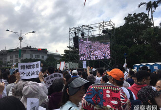 台湾十万人游行示威抗议 反“同性婚姻入法”