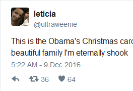 离退休老干部奥巴马和老伴儿闺女的圣诞卡
