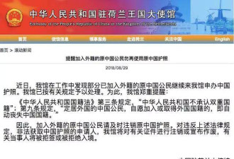 中国大使馆发警告：外籍华人请勿使用原护照